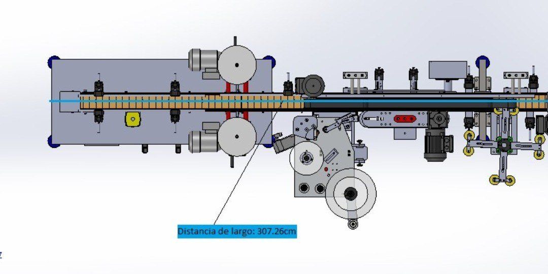 CAD top-view layout of a DDI labeling line